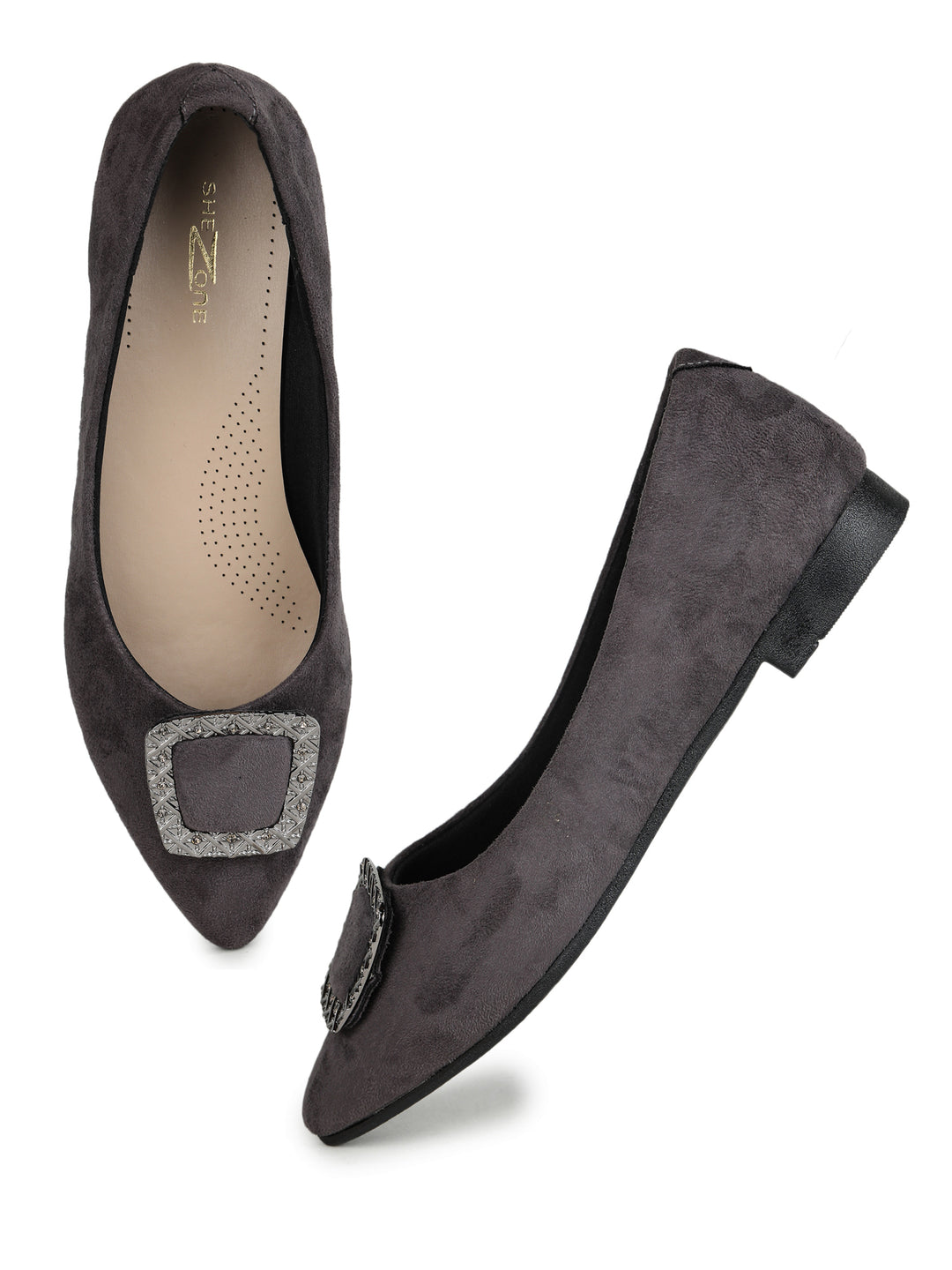 Shezone Grey Women Flats