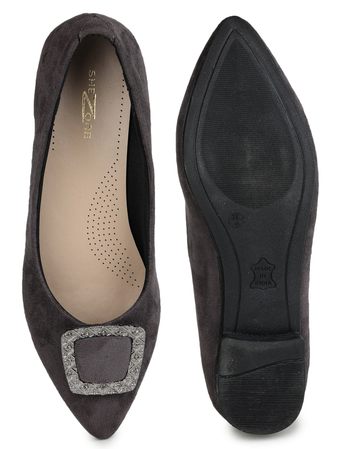 Shezone Grey Women Flats