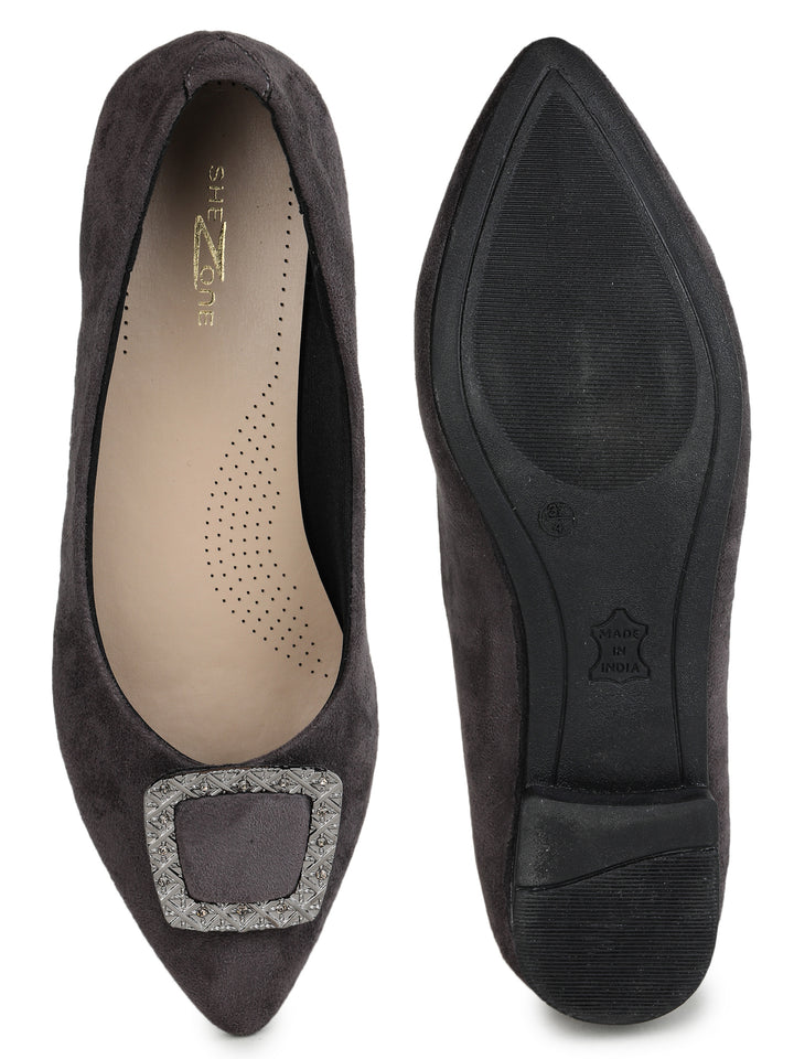 Shezone Grey Women Flats