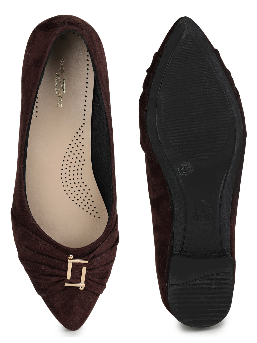 Shezone Brown Women Flats