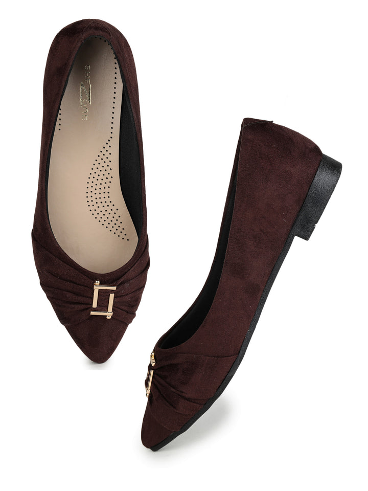 Shezone Brown Women Flats