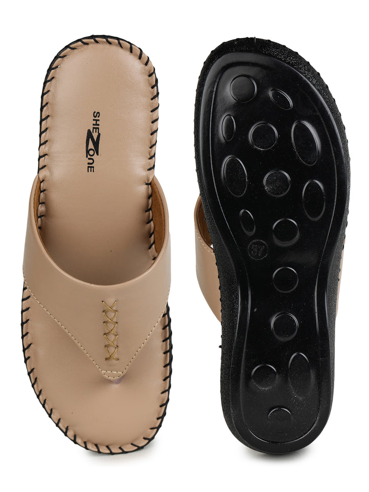 Shezone Beige Women Flats