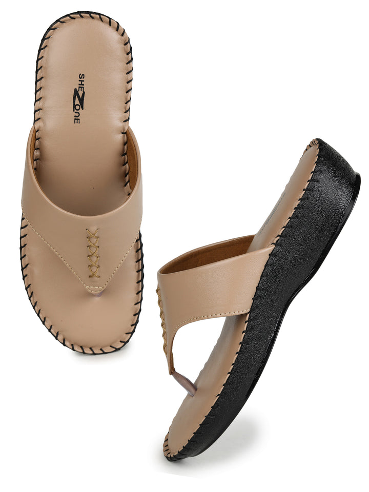 Shezone Beige Women Flats