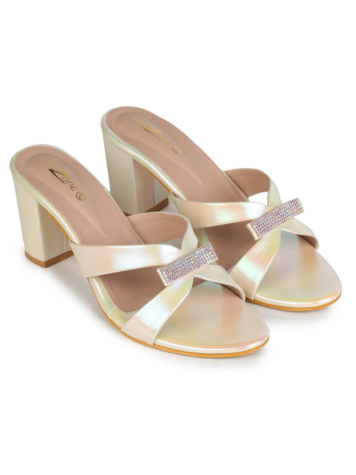 Shezone Golden Women Heels