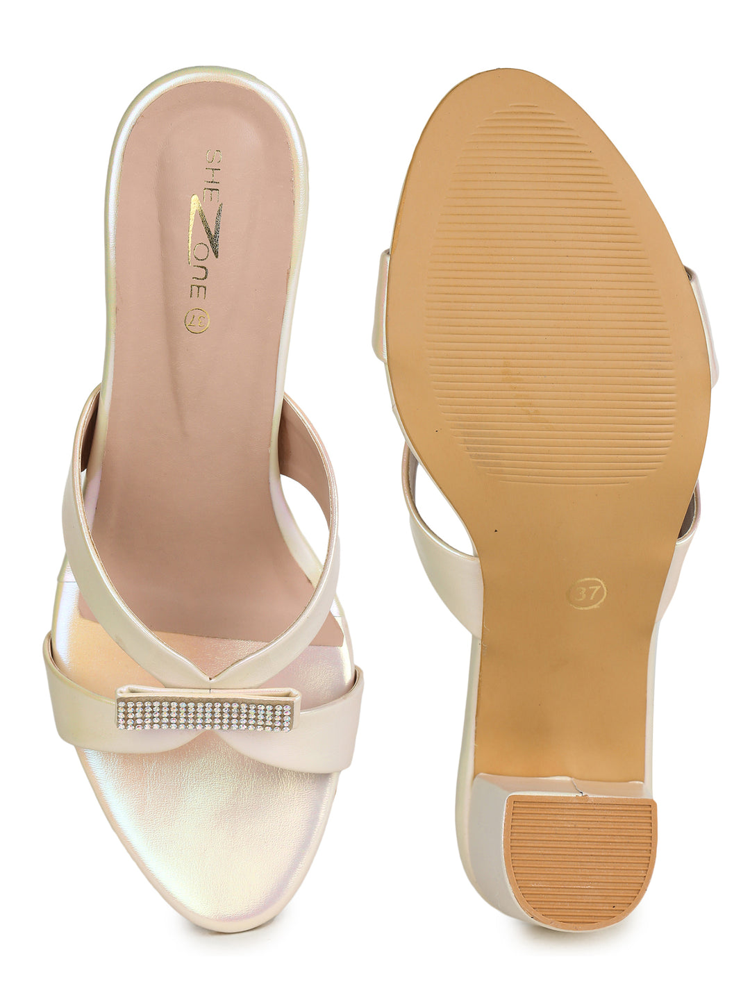 Shezone Golden Women Heels
