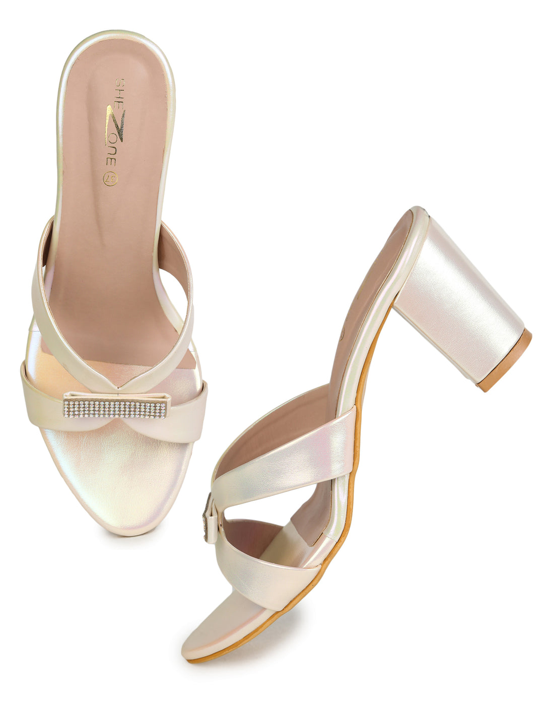 Shezone Golden Women Heels