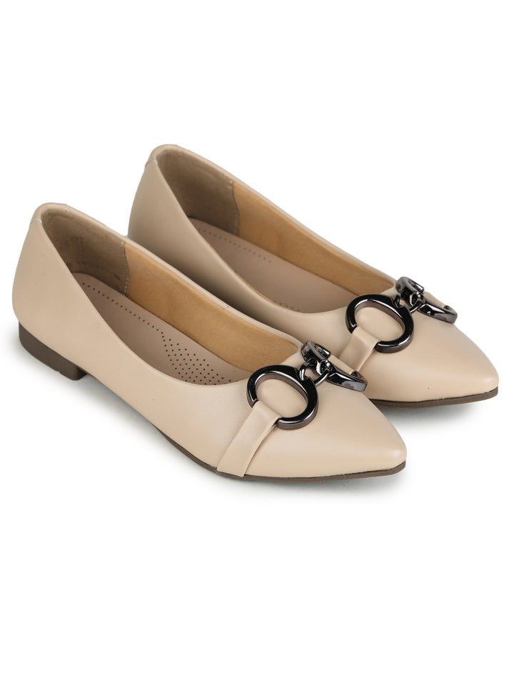 Shezone Cream Women Flats