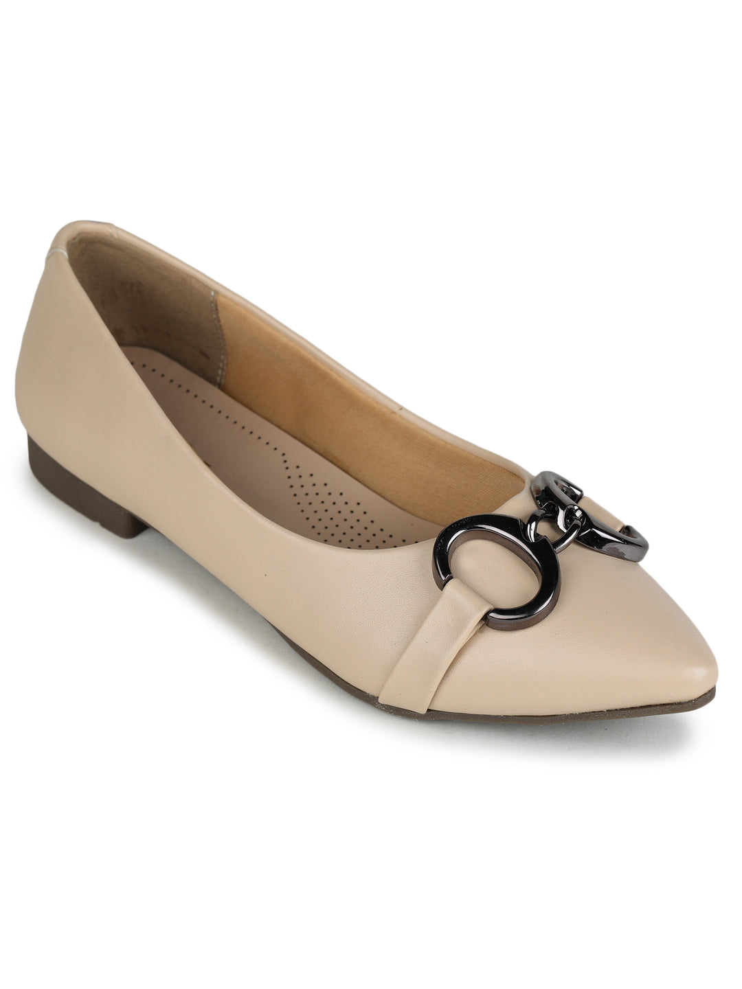 Shezone Cream Women Flats