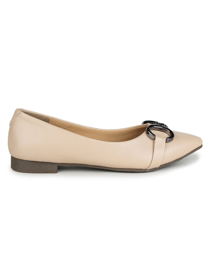 Shezone Cream Women Flats