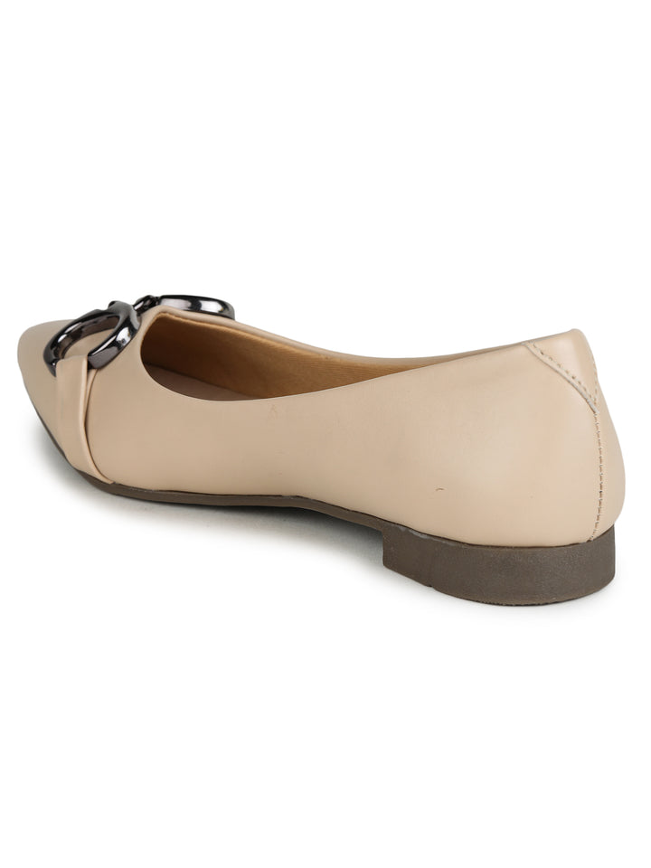 Shezone Cream Women Flats