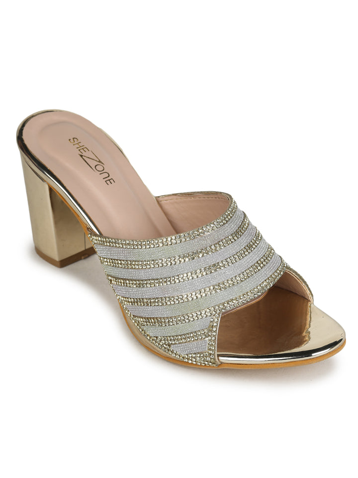 Shezone Golden Women Heels
