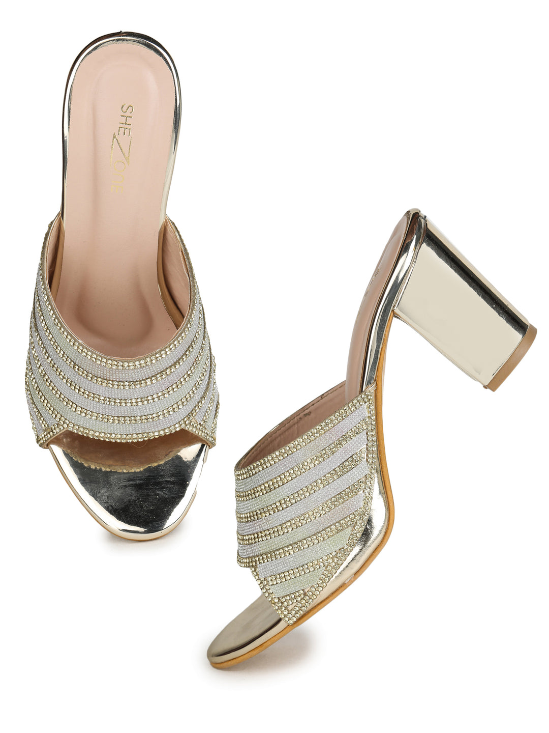 Shezone Golden Women Heels