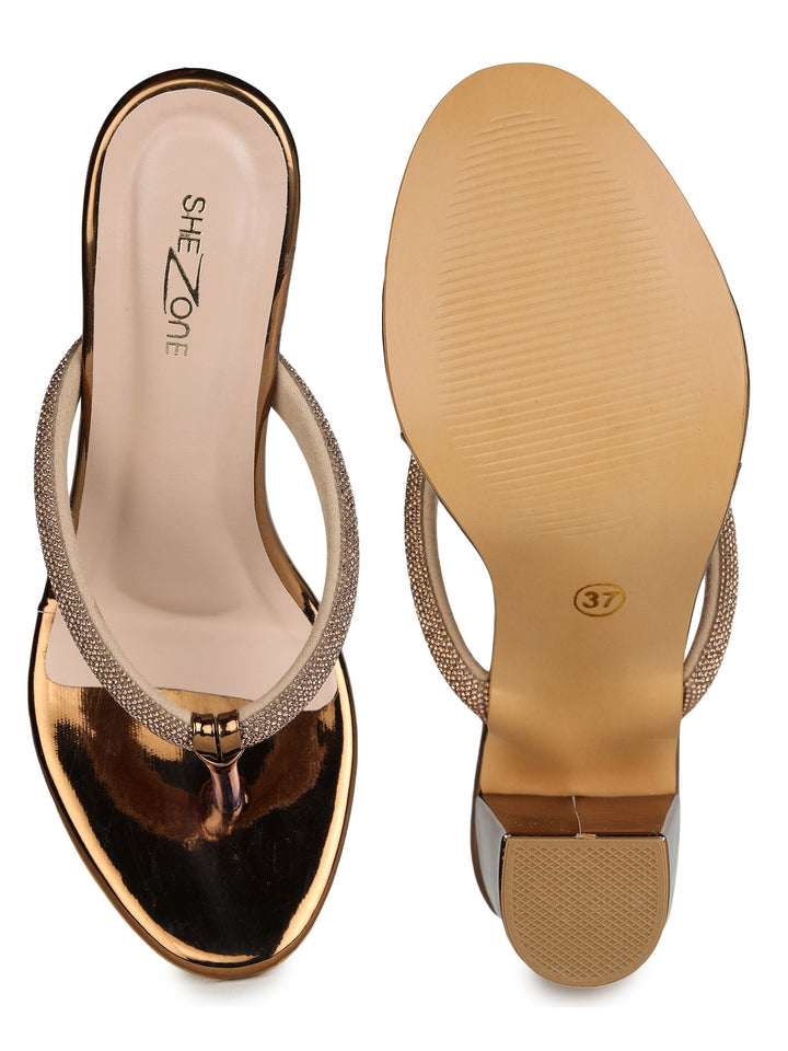 Shezone Copper Women Heels