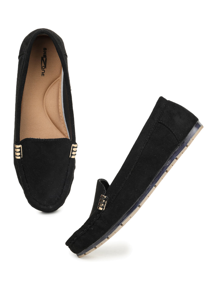 Shezone Women Black Loafers