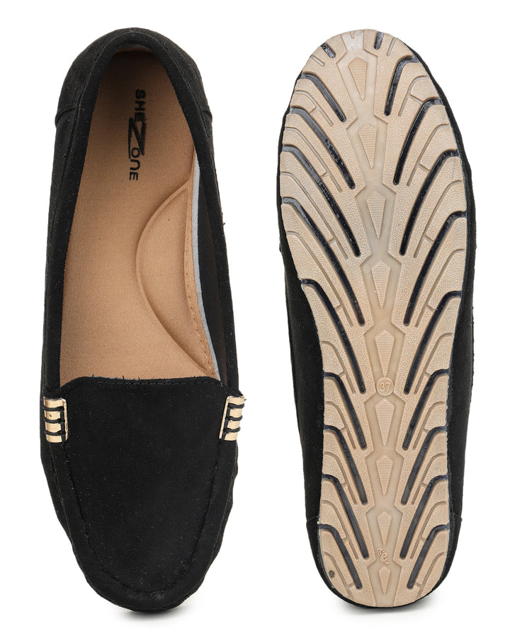 Shezone Women Black Loafers