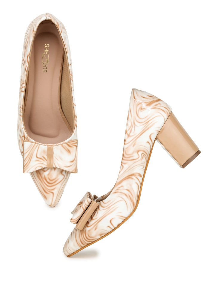 Shezone Beige Women Heels