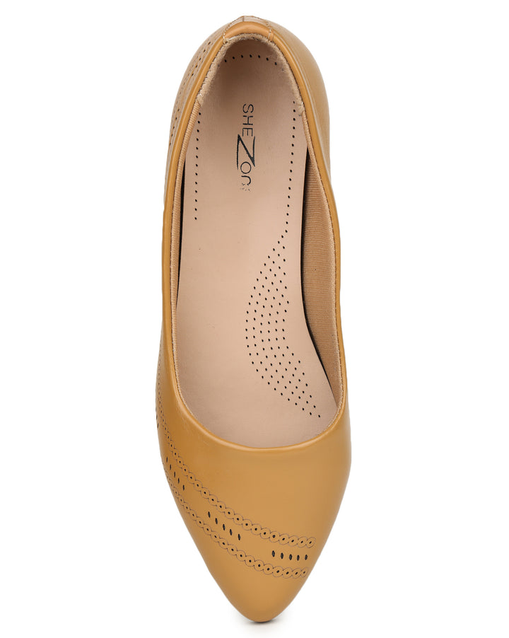 Shezone Beige Women Flats