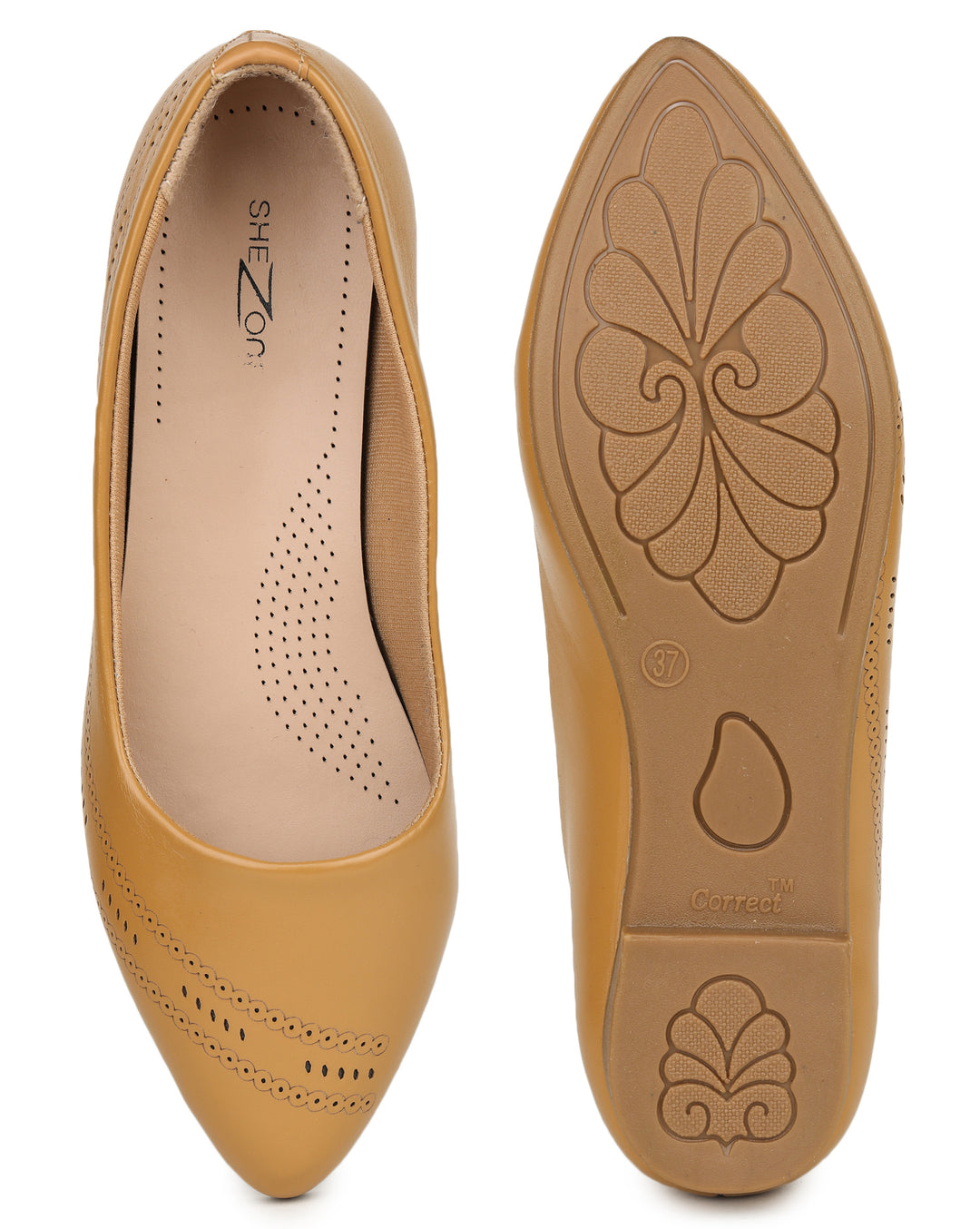 Shezone Beige Women Flats