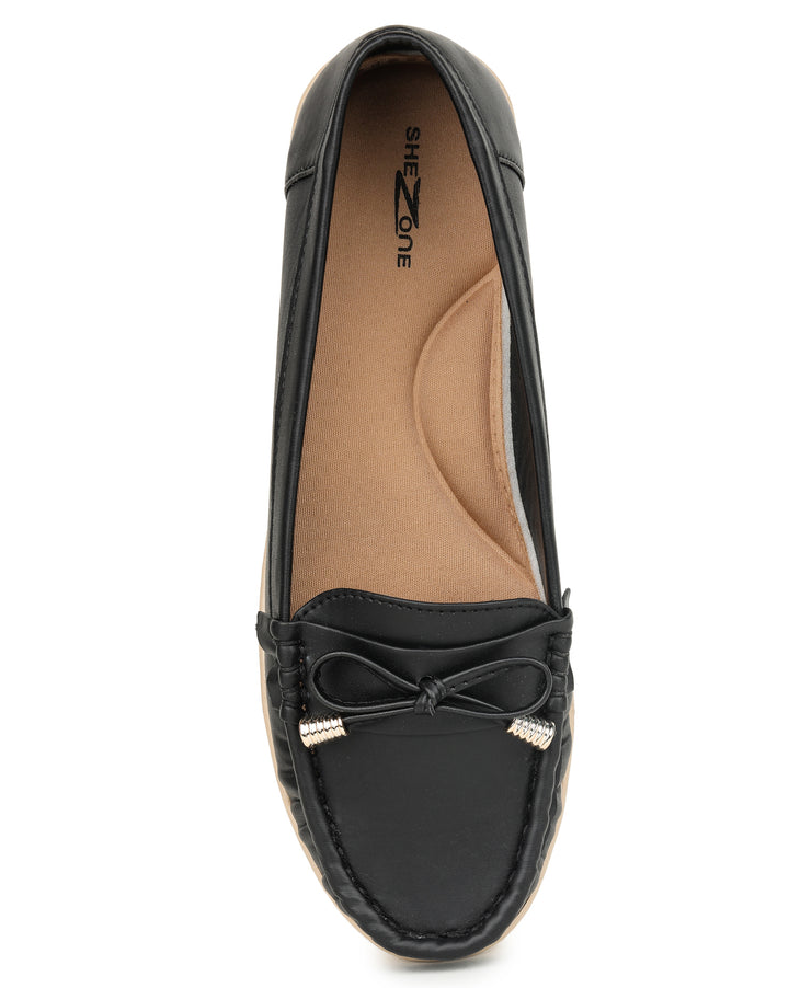 Shezone Women Black Loafers