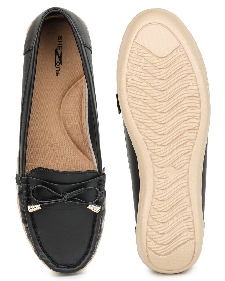 Shezone Women Black Loafers