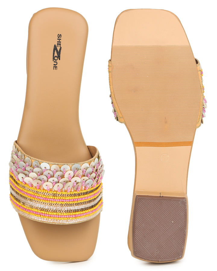 Shezone Beige Women Flats