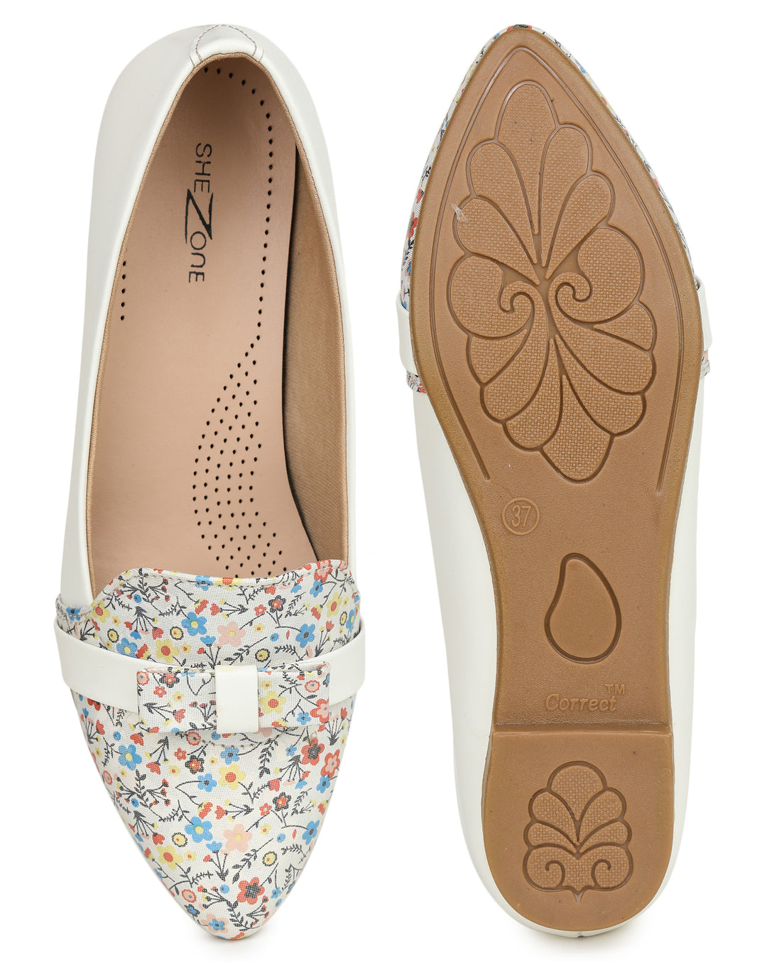 Shezone White Women Flats