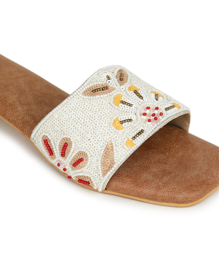 Shezone Cream Women Flats