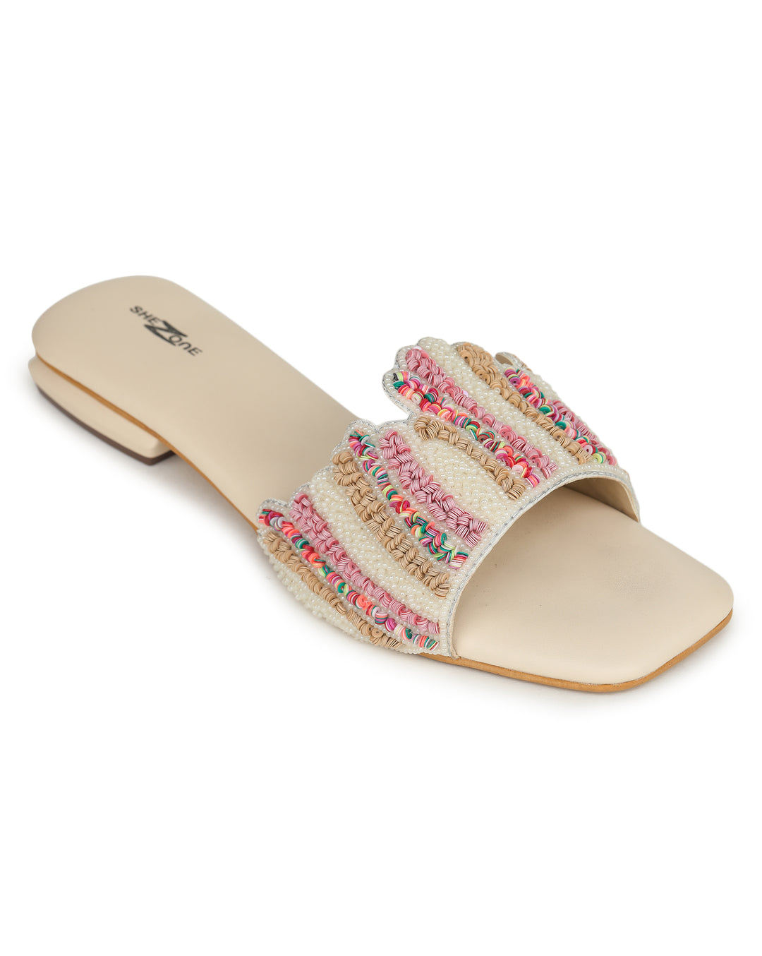 Shezone Cream Women Flats