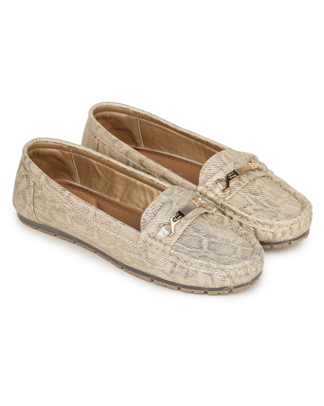 Shezone Women Golden Loafers