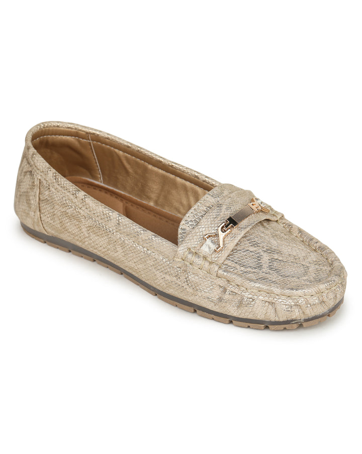 Shezone Women Golden Loafers