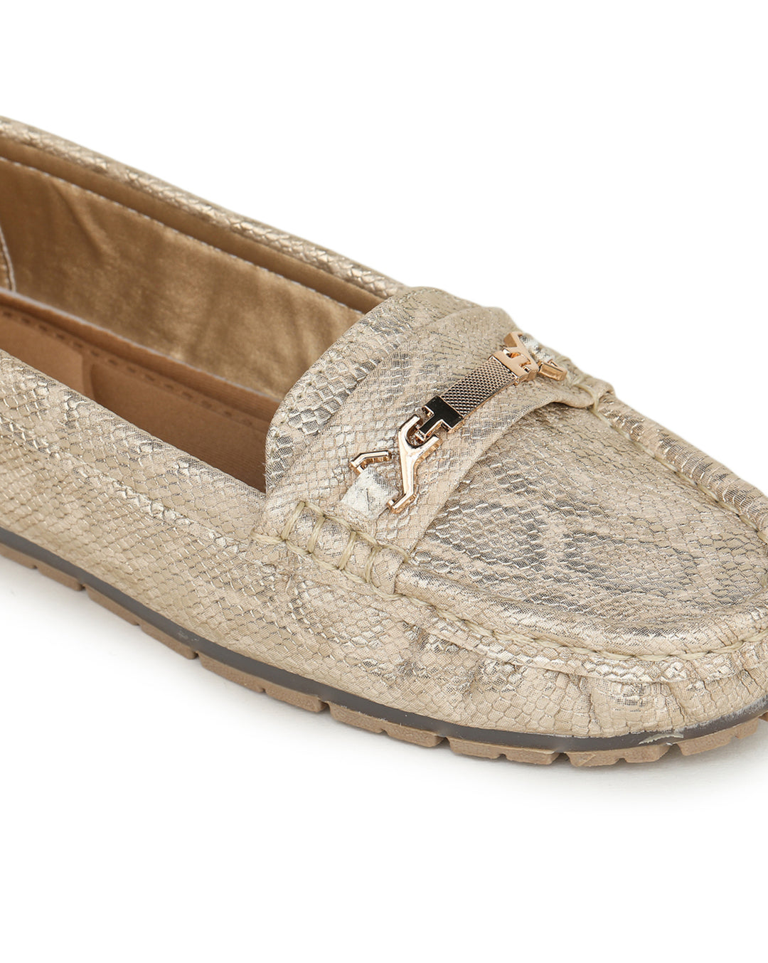 Shezone Women Golden Loafers
