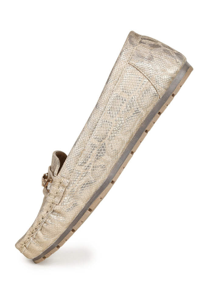 Shezone Women Golden Loafers