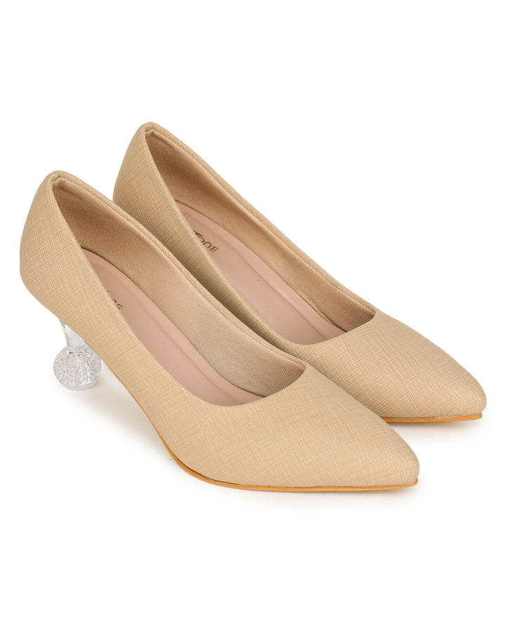 Shezone Beige Women Heels