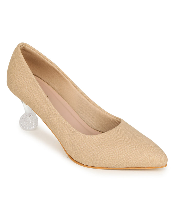 Shezone Beige Women Heels