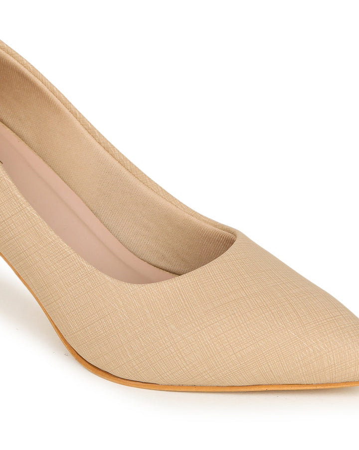Shezone Beige Women Heels