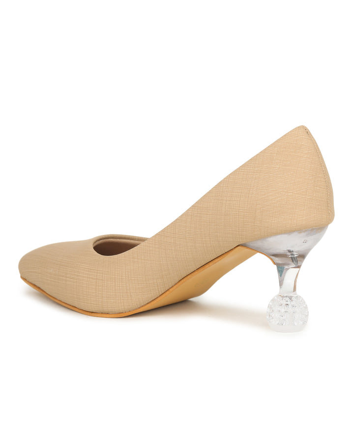 Shezone Beige Women Heels