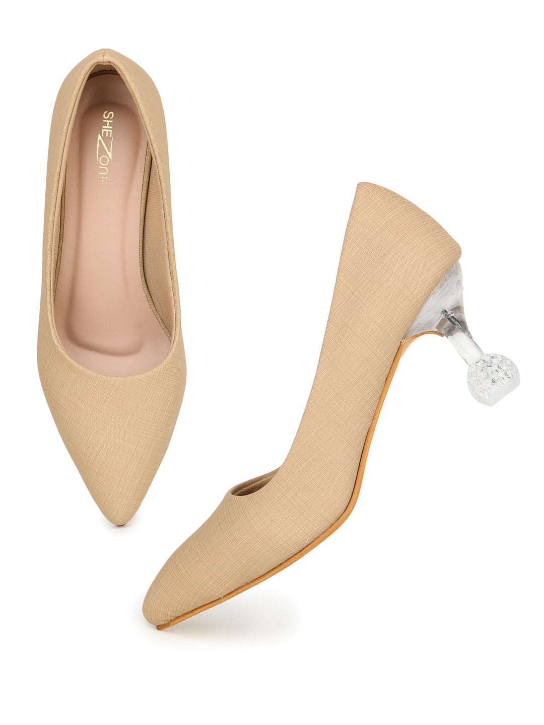 Shezone Beige Women Heels