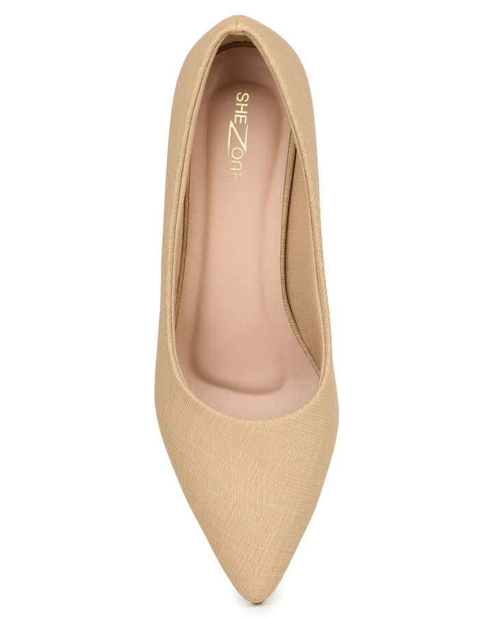 Shezone Beige Women Heels