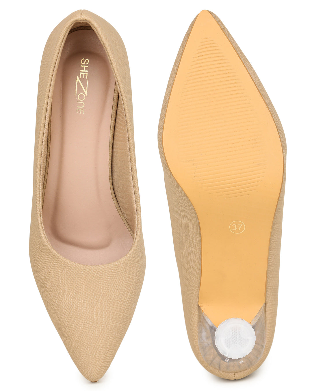 Shezone Beige Women Heels