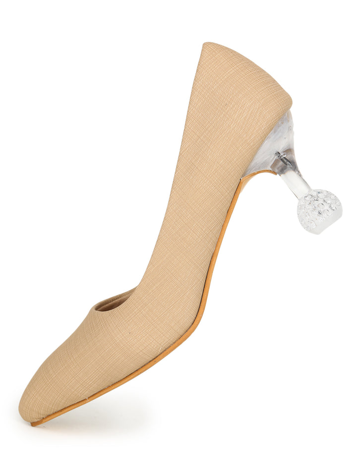 Shezone Beige Women Heels