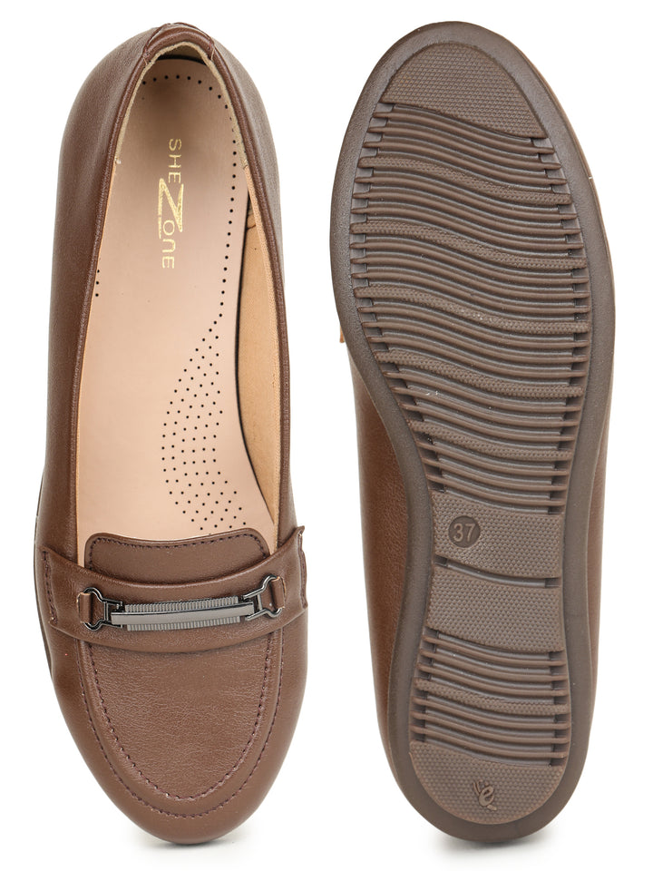 Shezone Brown Women Flats