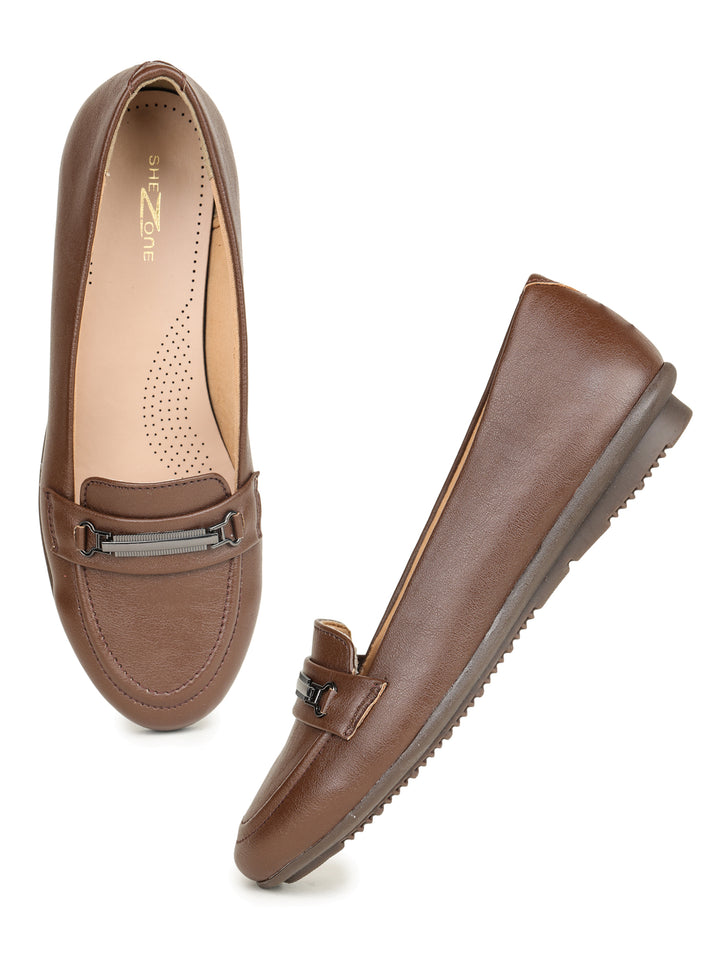 Shezone Brown Women Flats