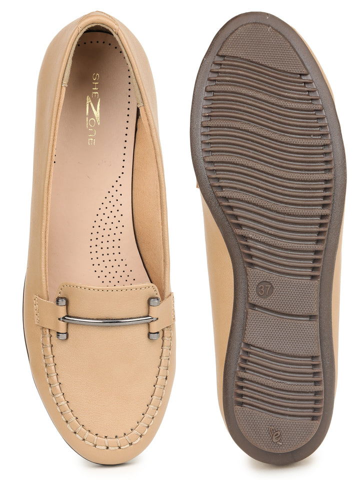 Shezone Beige Women Flats