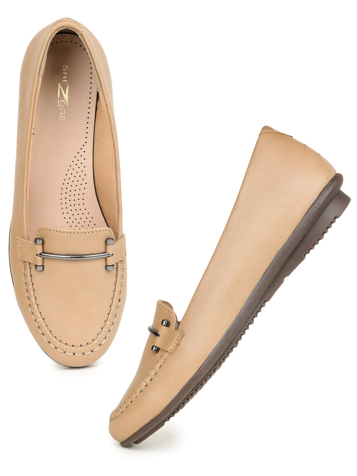 Shezone Beige Women Flats