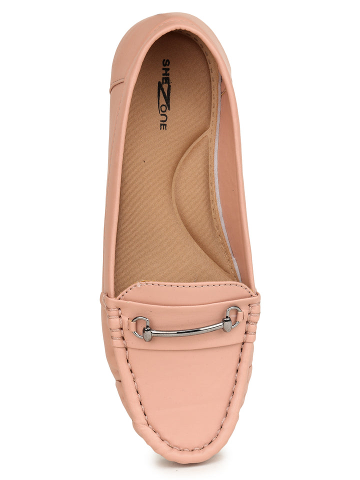 Shezone Women Peach Loafers