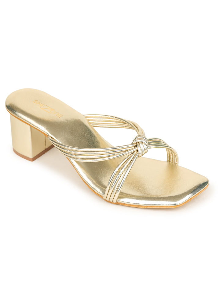 Shezone Golden Women Heels