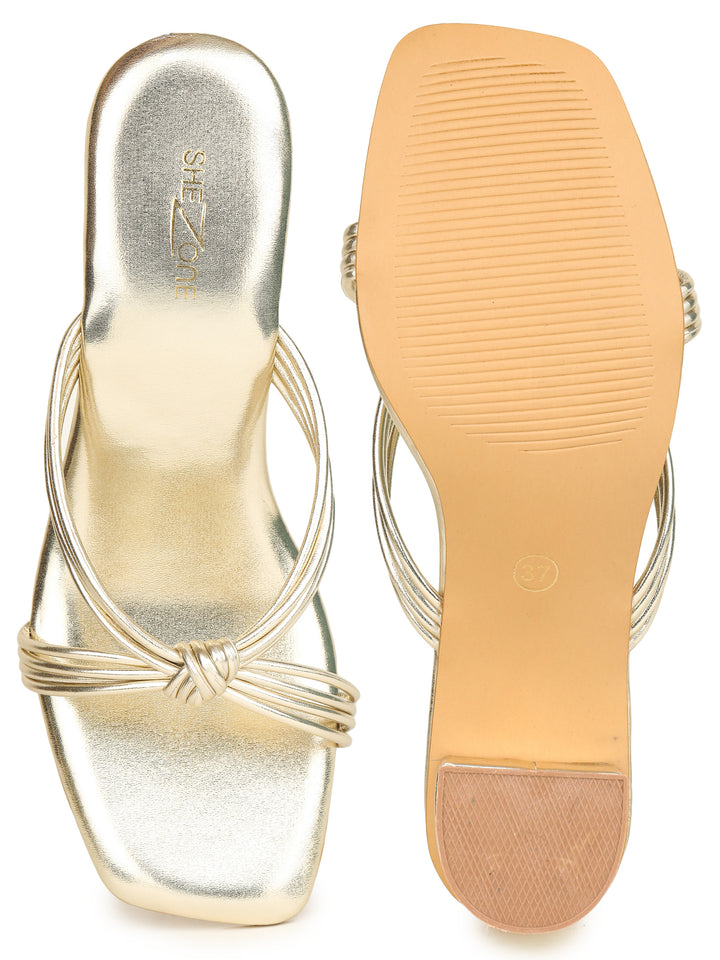 Shezone Golden Women Heels
