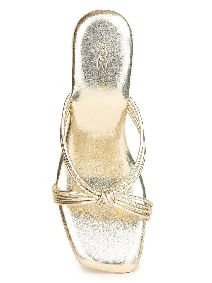 Shezone Golden Women Heels