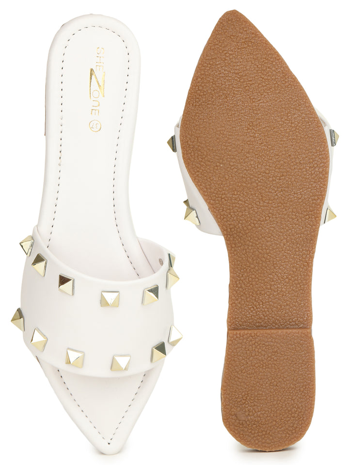 Shezone White Women Flats