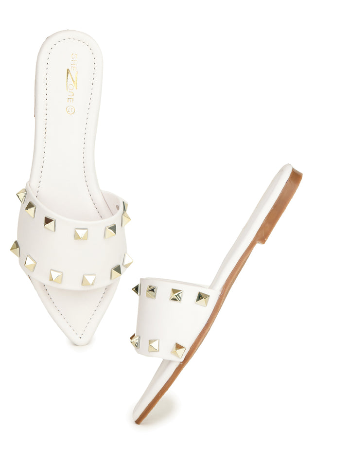 Shezone White Women Flats